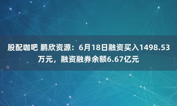 股配咖吧 鹏欣资源：6月18日融资买入1498.53万元，融资融券余额6.67亿元