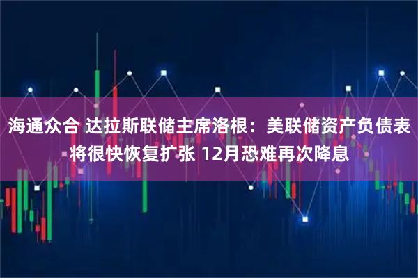 海通众合 达拉斯联储主席洛根：美联储资产负债表将很快恢复扩张 12月恐难再次降息